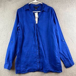 New Long Tall Sally linen blouse button up size 8